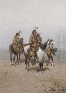 Three Plains Indians On Horseback by Charles Craig