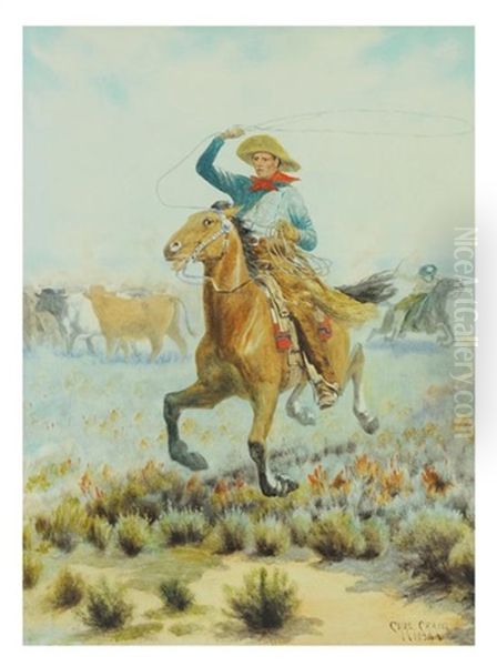 Cowboy With Lasso - view 1