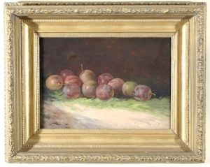 Still Life Of Grapes On Green Grass