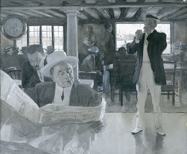 Men In Summer Dress Relaxing In A Club (bk Illus. For Your United States) - view 1