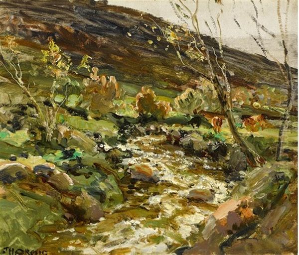Cattle By A Mountain Stream - view 1