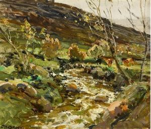 Cattle By A Mountain Stream by James Humbert Craig