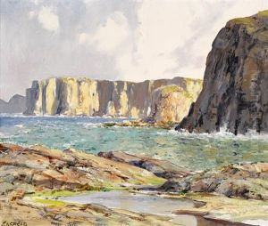 Cliffs At Ballintoy, County Antrim by James Humbert Craig