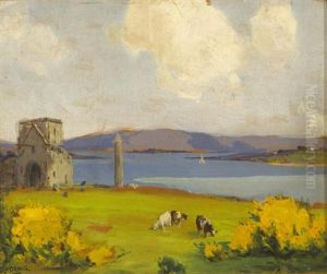 When The Whins Are In Bloom, Lough Erne, County Fermanagh by James Humbert Craig