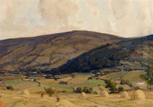 Figures Making Hay, Glendun, Near Cushendun by James Humbert Craig