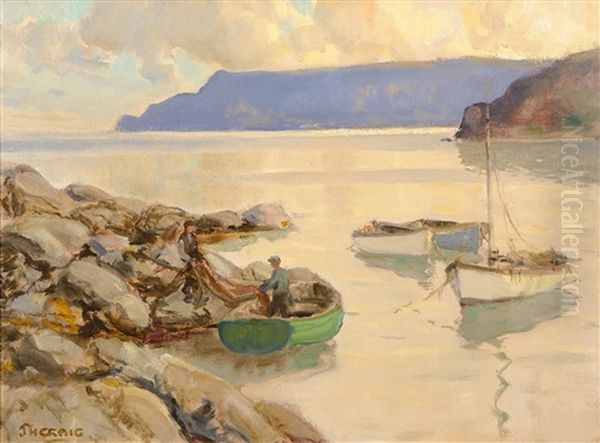 Mending The Nets Cushendun - view 1