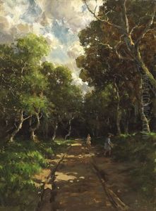 Country Lane With Figures by James Humbert Craig