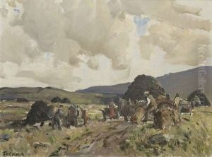 Loading Turf In Connemara by James Humbert Craig
