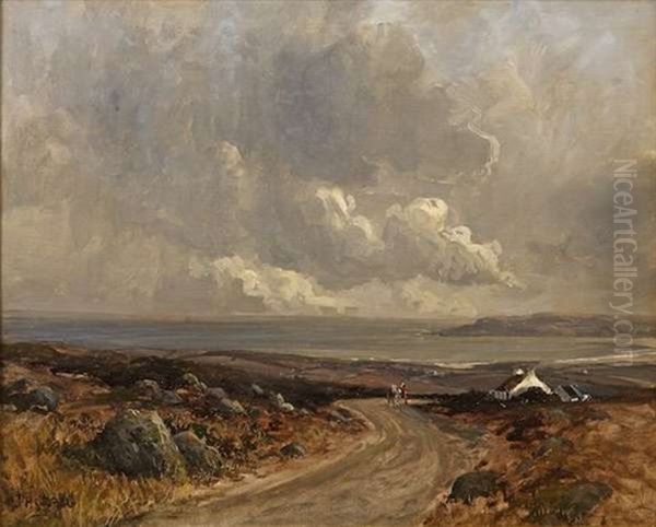 Horse And Cart On A Roadway In A Donegal Coastal Landscape - view 1