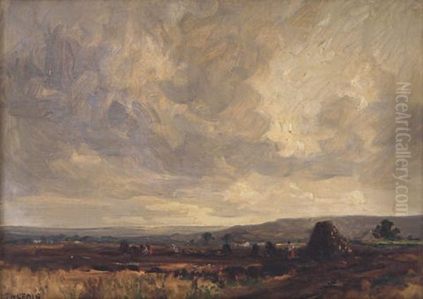 An Irish Landscape Under Cloudy Skies - view 1