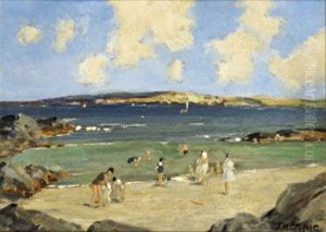 Bathers At Bunbeg, Co Donegal by James Humbert Craig