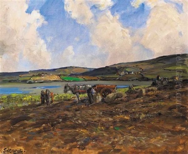 The Potato Harvest, Gweebarra, County Donegal - view 1