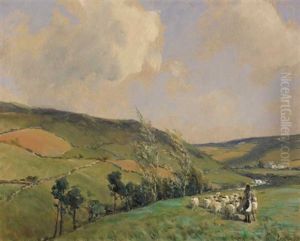 Shepherdess And Flock Shepherdess And Flock