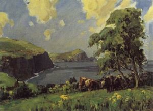 Cattle Grazing By The Coast by James Humbert Craig