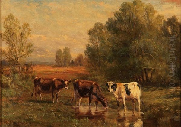 In The Afternoon Sunshine (pastoral Scene With Cows) - view 1