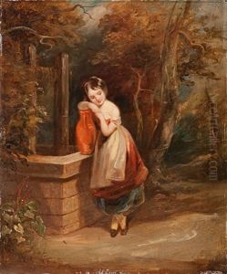 Madchen Am Brunnen by Carl Ceasar Adelbert Cramer