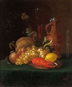 Stilleben Mit Fruchten Und Einem Fluskrebs