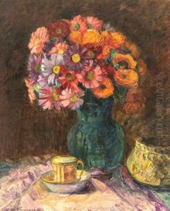 Blumenstillleben Mit Tasse by Molly Cramer