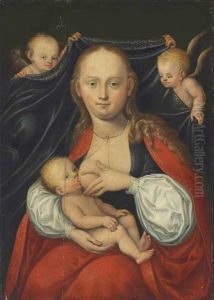 The Virgin And Child With Two Angels