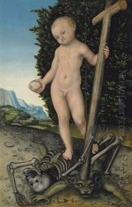 The Infant Christ As Redeemer (collab. W/workshop) by Lucas Cranach the Elder
