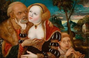 The Ill-matched Lovers With A Fluting Boy by Lucas Cranach the Elder
