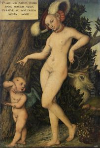Venus With Cupid Stealing Honey by Lucas Cranach the Elder