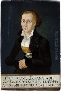 Bildnis Der Katharina Von Bora Mit Textband by Lucas Cranach the Elder
