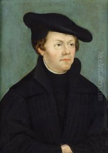 Martin Luther Mit Barett Und Seine Gemahlin Katharina Von Bora Im Geschnurten Kleid (pair) by Lucas Cranach the Elder