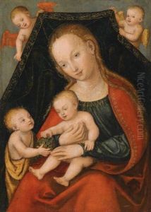 The Virgin And Child With St. John The Baptist And Two Angels by Lucas Cranach the Elder