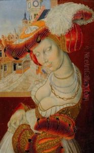 Femme Au Chapeau Devant Sa Fenetre by Lucas Cranach the Elder