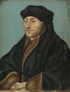 Portrait Of Erasmus Of Rotterdam by Lucas Cranach the Elder