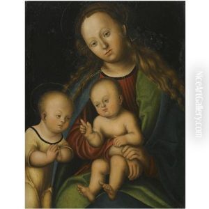 Virgin And Child With The Infant Saint John The Baptist by Lucas Cranach the Elder