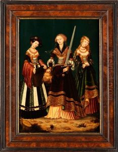 Judith Mit Dem Kopf Des Holofernes Und Den Zwei Begleiterinnen by Lucas Cranach the Elder