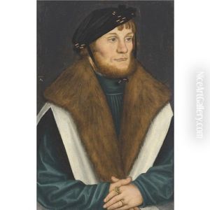 Portrait Of A Bearded Young Man by Lucas Cranach the Elder