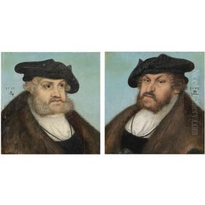 Portrait Of The Elector Frederick Iii The Wise Of Saxony (+ Portrait Of The Elector John The Steadfast Of Saxony; Pair) by Lucas Cranach the Elder
