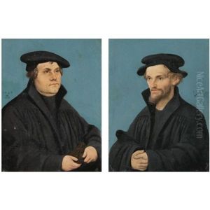 Portrait Of Martin Luther (+ Portrait Of Philip Melanchthon; Pair) by Lucas Cranach the Elder