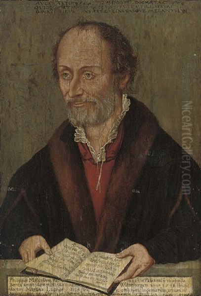 Portrait Of Philipp Melanchthon In A Black Cloak With Fur Trim - view 1
