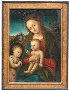 Madonna Mit Dem Kind Und Dem Anbetenden Johannesknaben by Lucas Cranach the Elder
