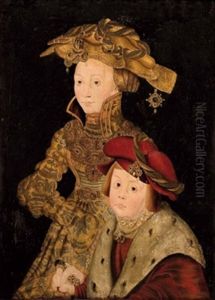 Furstin Mit Kind (sophie Und Johann Friedrich Von Sachsen?)
