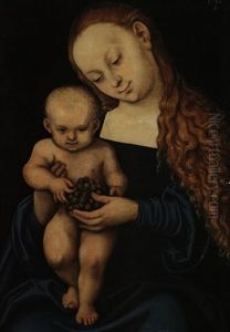 Die Madonna Mit  Der Traube (und Stehendem Kind) by Lucas Cranach the Elder