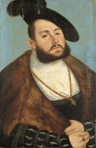 Portrait Of The Elector John Frederick The Magnanimous Of Saxony, Half-length (collab. W/studio Of Cranach) by Lucas Cranach the Elder