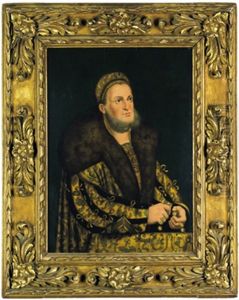 Bildnis Des Kurfursten Friedrich Des Weisen Von Sachsen In Pelzverbramter, Goldfarbener, Bestickter Robe by Lucas Cranach the Elder