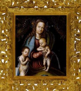 Maria Mit Dem Kind Und Dem Johannesknaben, Unter Einer Fruchtegirlande by Lucas Cranach the Elder