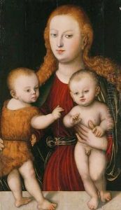 The Virgin And Child With The Infant Saint John The Baptist by Lucas Cranach the Elder