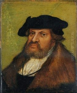 Portrait Of John The Steadfast, Elector Of Saxony, In A White Shirt, Fur-lined Coat And Black Hat