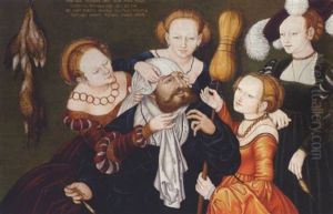 Hercules At The Court Of Omphale by Lucas Cranach the Elder