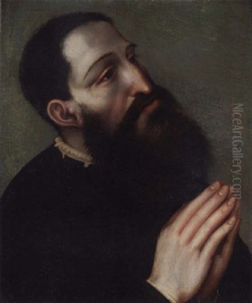 Portrait Of A Bearded Man In Prayer - view 1