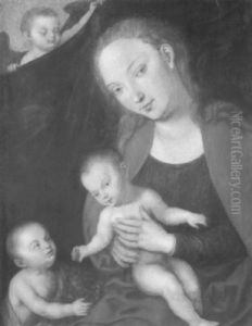 Maria Mit Dem Jesuskind Und Dem Kleinen Johannes by Lucas Cranach the Elder