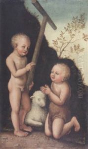 Der Christusknabe Und Der Ihn Anbetende Johannesknabe