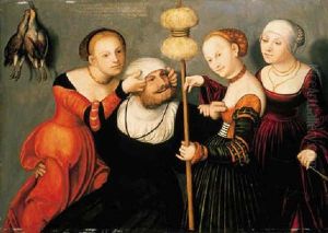 Hercules At The Court Of Omphale by Lucas Cranach the Elder